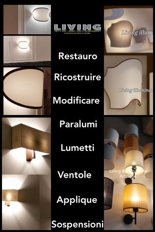 Lampade moderne a parete e paralumi da restaurare e modificare