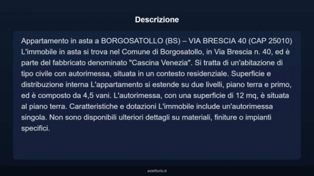 Immobile in asta di 60 m², box auto in vendita a Borgosatollo - Foto 4