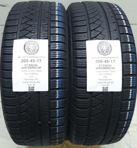 2 GOMME 205 45 17 GT RADIAL A72243