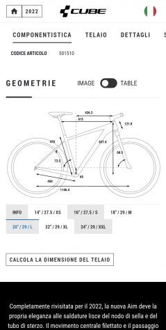 Mountain Bike CUBE AIM SL 2022 tg.L 29" - Foto 9