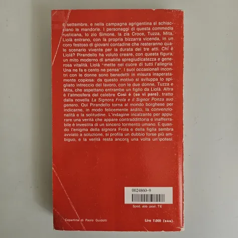 Liolà, Così è se vi pare - Pirandello - Mondadori - 1986 - TRACCIATA! - Foto 4
