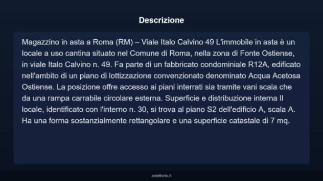 Immobile in asta di 7 m² in vendita a Roma - Foto 3