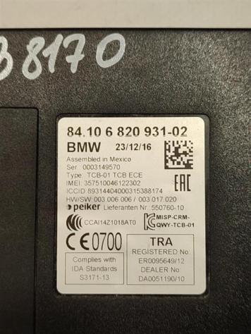 MODULO CONTROLLO BLUETOOTH BMW Serie 1 F20 8410 6820931 9297787 B47D20A diesel 1995 (1119) - Foto 2