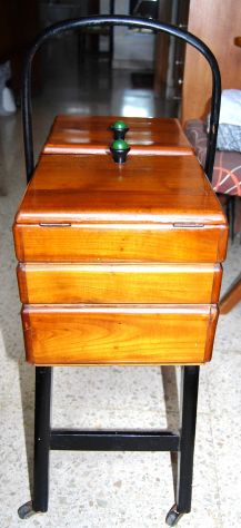 Portalavoro in legno 4 scomparti vintage   mis 45x25 H 50 - Foto 6