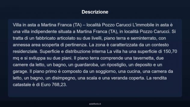 Immobile in asta di 150 m² con più di 5 locali e box auto in vendita a Martina Franca - Foto 3