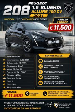 Peugeot 208 BlueHDi 100 Stop&amp;Start 5 porte Allure