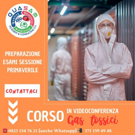 Corso gas tossici (preparazione all'esame) in videoconferenza - ITALIA