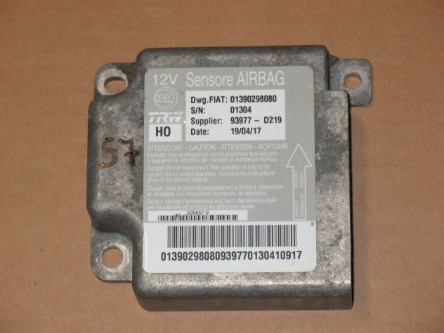 01390298080 ECU CENTRALINA AIRBAG FIAT DUCATO BOXER JUMPER 1390298080