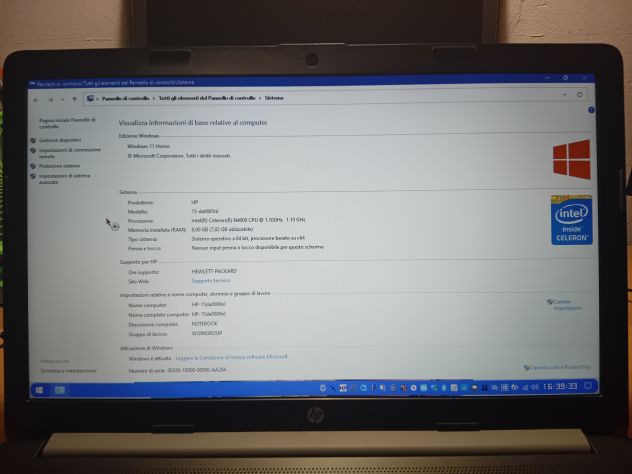 NOTEBOOK HP 15-da0085nl - 2.6 GHz - 8 GB/SDRAM € 200 Euro Trattabili - Foto 3