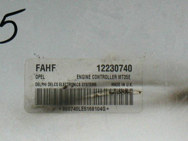 12230740 ECU centralina opel 1.6 z16xep fahf 12230740 Delco MT35E - Foto 3