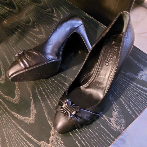MaxMara scarpe decollelte tacco alto marroni n.39 - Foto 4