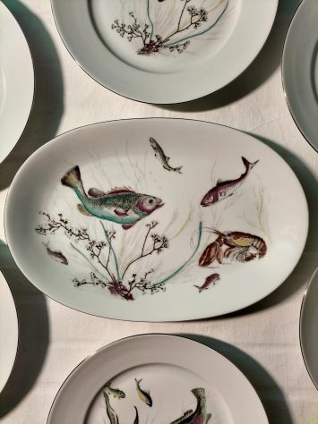 Servizio da Pesce Vintage Porcellana Bavaria Tirschenreuth (7 Pz) - Prezzo Tratt - Foto 4