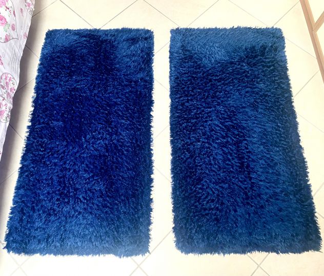 Coppia Tappeti Rettangolari Blu Elettrico 65x125cm