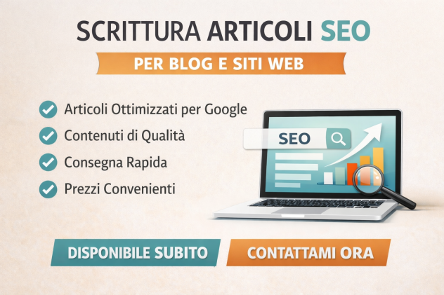 Ciao! Scrivo articoli SEO per il tuo blog o sito web