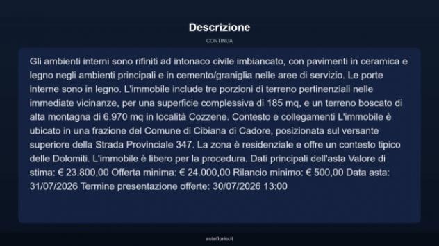 Immobile in asta di 193 m² con più di 5 locali in vendita a Cibiana di Cadore - Foto 18