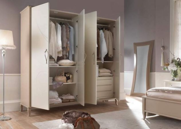 Armadio Legno 4 Ante e Cassettiera Shabby Chich Moderno cod 7026 - Foto 2