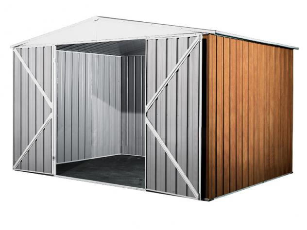 Box in Acciaio Zincato Casetta da Giardino in Lamiera 3.60 x 1.75 m x h2.12 m - 110 KG – 6.30 metri quadri - LEGNO - Foto 3