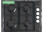 Piano Cottura Da Incasso A Gas 4 FUOCHI 60cm Colore Acciaio Inox NERO