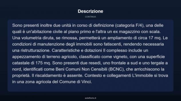 Immobile in asta di 176 m² con più di 5 locali in vendita a Vinci - Foto 16