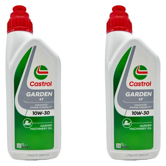 2 Litri Olio Motore Castrol Garden 4T 10W30 Confezione da 2x1L