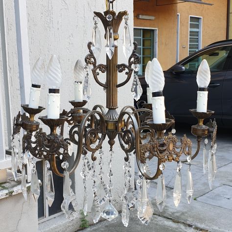 LAMPADARIO e 2 ABAT JOUR, VINTAGE. - Foto 4