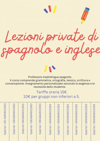 Corso MIUR Lezione private per studenti spagnolo tutta la Italia.