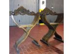 Coppia sedie Savonarola in noce