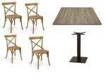 Set Campobasso Cod220 Sedie Tavoli 80x80 Bar Ristorante Provenzale Stile Shabby