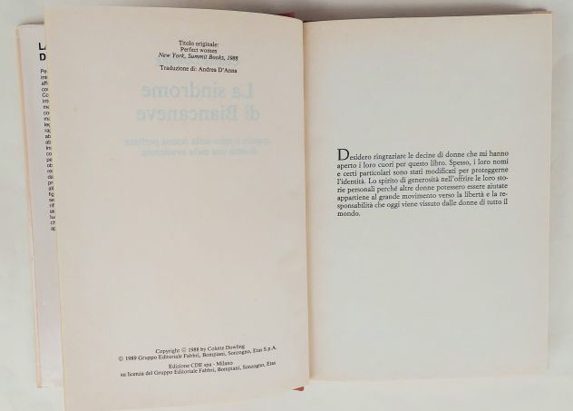 La sindrome di Biancaneve di Colette Dowling Ed.CDE su licenza Fabbri, 1989 - Foto 2