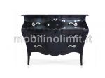 Comò bombato nero lucido (100 cm) - Nuovo