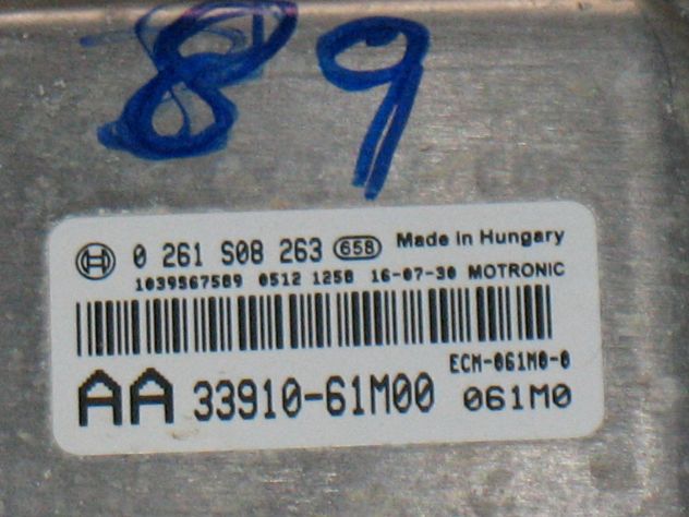 0261S08263 ECU CENTRALINA SUZUKI VITARA 1.6 ME17.9.61 0261S08263 33910-61M00 - Foto 2