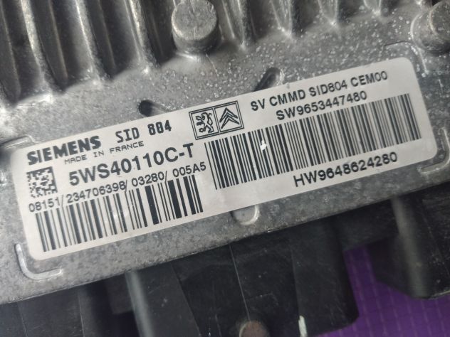 Centralina motore Citroen Peugeot Siemens 5WS40110C-T SW9653447480 SID 804 (5) - Foto 3