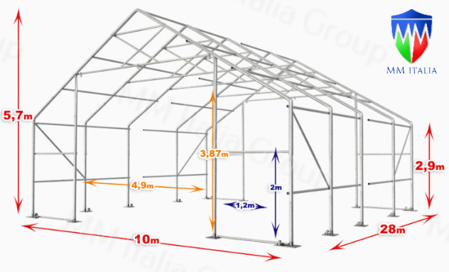 IN VENDITA OFFERTE IN LIGURIA A SAVONA COPERTURE MODULARI 10 X 28 X 5,70 MM - Foto 5
