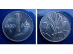 REPUBBLICA ITALIANA COPPIA 1 LIRA 2 LIRE 1980 FDC SIGILLATE DA SERIE ZECCA