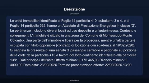 Immobile in asta di 95 m² con più di 5 locali e box auto in vendita a Montescudo - Montecolombo - Foto 12