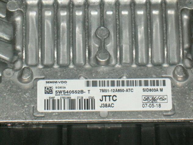 5WS40552BT ECU FORD 2.0 TDCI SID803A 5WS40552B-T 7M51-12A650-ATC JTTC - Foto 2