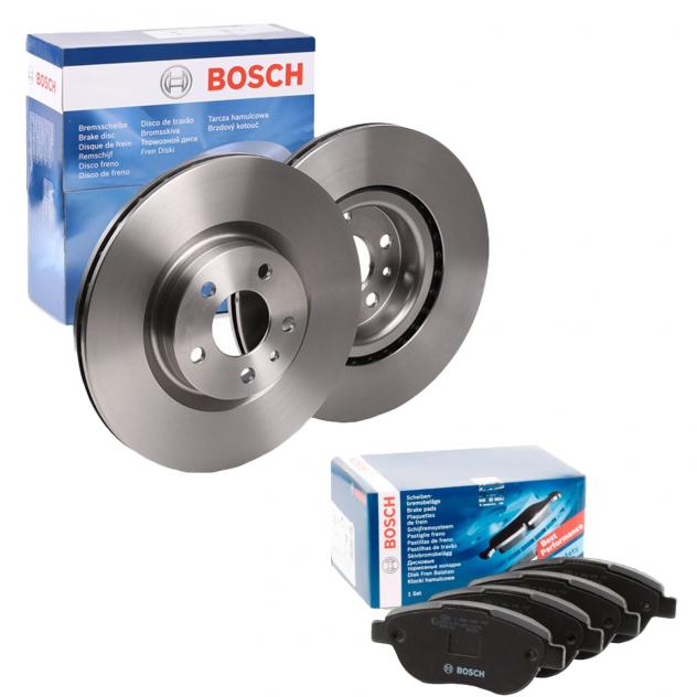 Kit Dischi e Pastiglie Anteriori Bosch per Fiat 500L dal 2012 al 2018