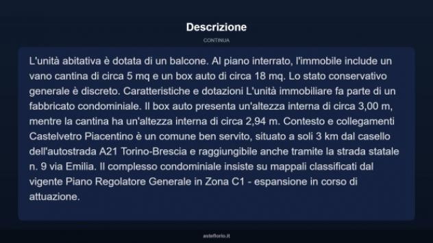 Immobile in asta di 77 m², box auto in vendita a Castelvetro Piacentino - Foto 14