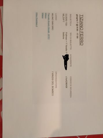 Biglietto concerto Tiziano Ferro Milano 7 giugno 2026