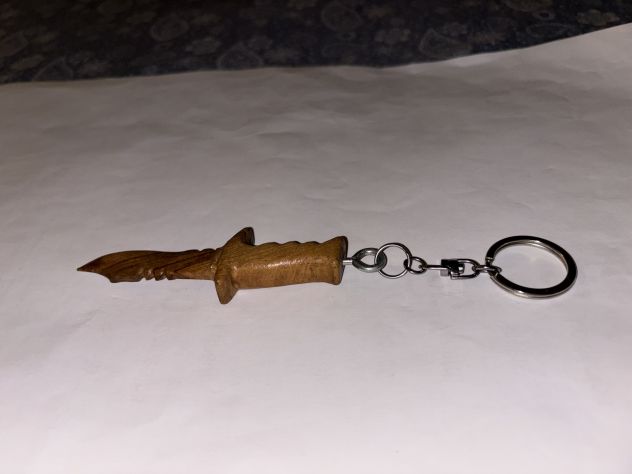 PORTACHIAVI COME NUOVO ARTIGIANALE UNICO HANDMADE INTAGLIATO A MANO UNISEX - Foto 7