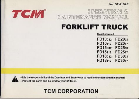 TCM FD20T7 - TCM FD25T7 - TCM FD30T7 Manuale uso e Manutenzione EN