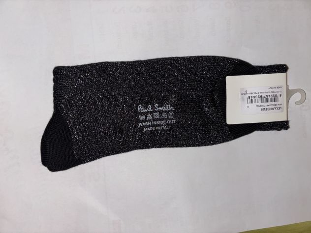 CALZE NUOVE CON CARTELLINO RARISSIME NERE CON BRILLANTINI FIRMATE”PAUL SMITH”MAD - Foto 8