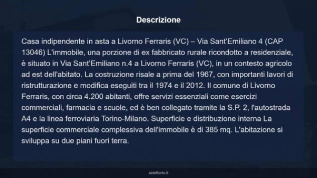 Immobile in asta di 385 m² con più di 5 locali e box auto in vendita a Livorno Ferraris - Foto 8