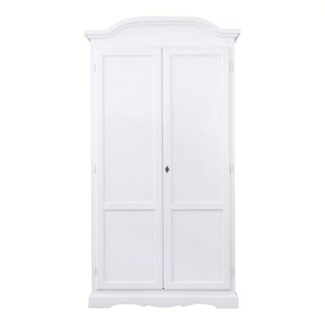 ARMADIO IN LEGNO SHABBY CHIC 2 ANTE BATTENTI BIANCO