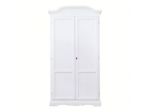 ARMADIO IN LEGNO SHABBY CHIC 2 ANTE BATTENTI BIANCO