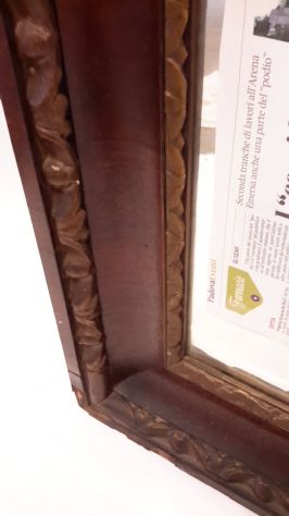 Specchio in legno con attorno cornice in radica di tartaruga, originale francese - Foto 9