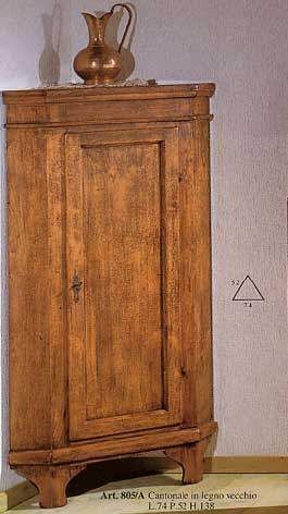 Mobile in Legno Classici ad angolo Stile Arte Povera cod 10502