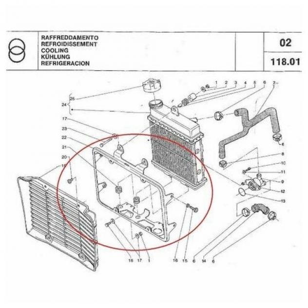 Telaietto radiatore Gilera ER 125 e 200 - 327167 - Foto 3