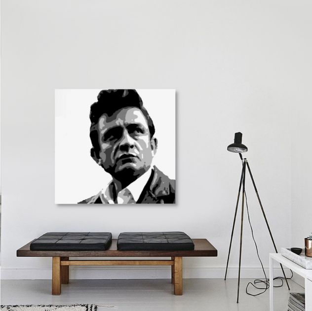 Quadro Dipinto a mano pop art Johnny Cash