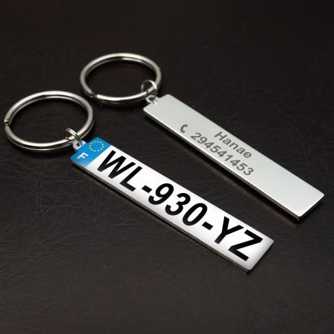 PORTACHIAVI TARGA AUTOMOBILE IN METALLO METAL KEY CHAIN CAR TAG - Foto 2
